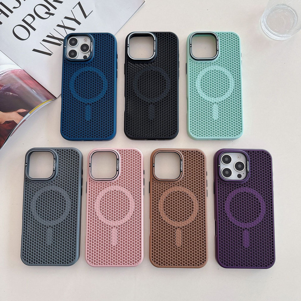 Premium mesh lens protection iphone 15/17 pro max case - breathable & heat dissipating for apple 14