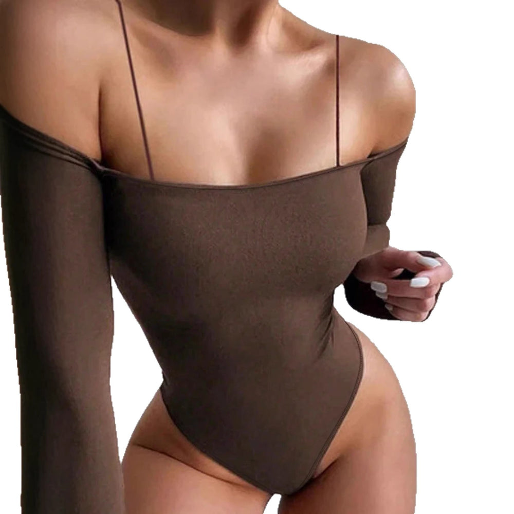 Amazon fashion cross-border women's one shoulder thin strap long sleeves hot girl slim sexy jumpsuit