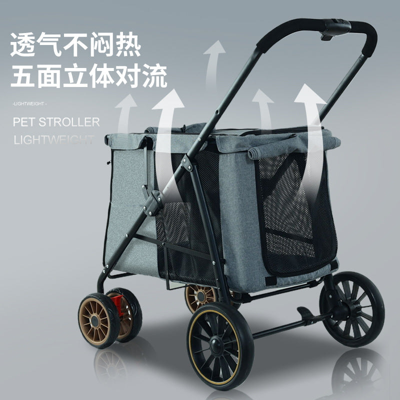 Factory direct wholesale: medium to large portable pet strollers - outdoor foldable cat carriers & dog pushchairs