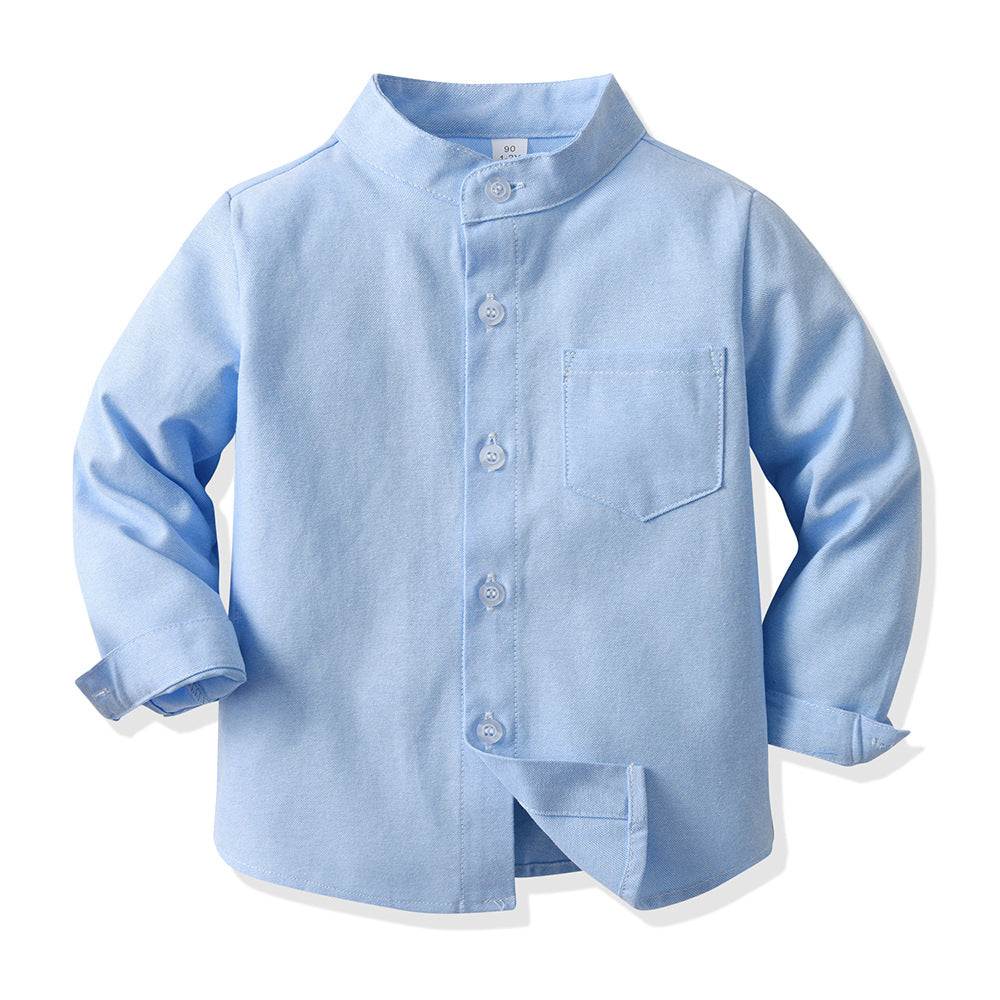 children's clothing spring & fallnew arrival boys double flap pocket pantslong sleevescardiganplaid lapel kids shirtshirt