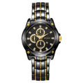 New arrival cross-border alloy couple steel band watch classic business three-eye large dial waterproof quartz watch manufacturer wholesale