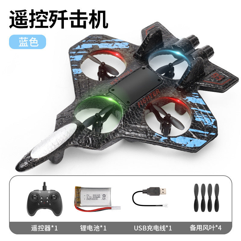 hot-selling remote control airplane: kids' foam stunt drone, drop-resistant, altitude-holding quadcopter, boy's toy