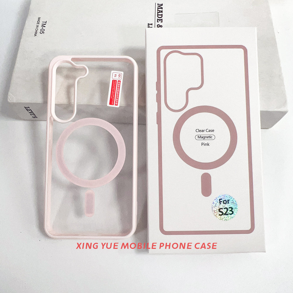 wholesale of samsung s25 ultra transparent magnetic phone case, s24 wireless charging color shield protective cover, a15