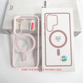 wholesale of samsung s25 ultra transparent magnetic phone case, s24 wireless charging color shield protective cover, a15