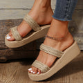 Women's sandals - fashionable outdoor roman style, cross-border, imitation hemp rope sole, ladies' slippers, thick-soled fashionable summer sandals for students