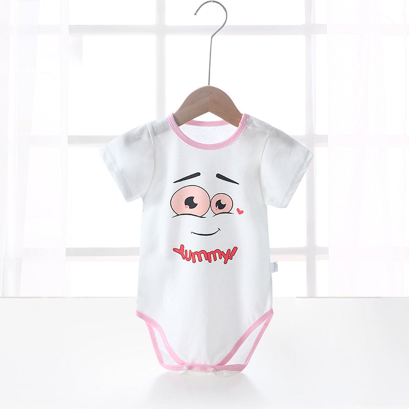 Baby short-sleeved romper, summer thin romper, triangle romper, newborn summer pajamas, baby onesie