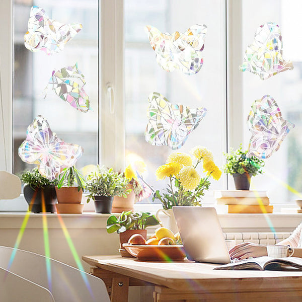 New 3D laser colorful DIY butterfly electrostatic glass window home beautification decorative window sticker