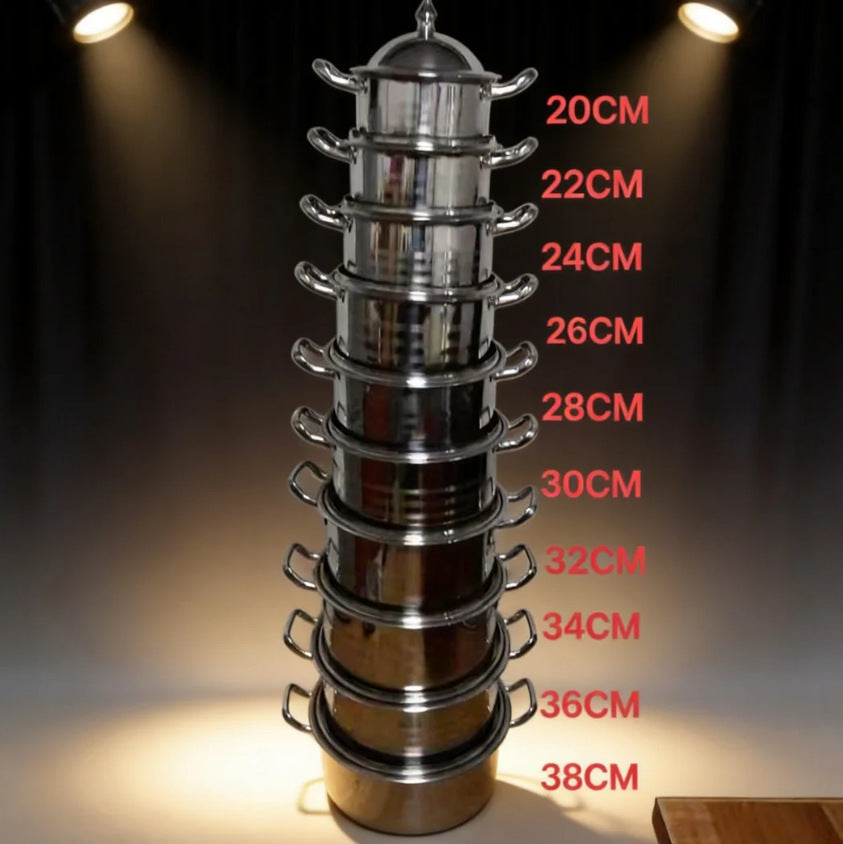 304 stainless steel set pot factory direct salesexport5pcs straight stainless steel pot 22-24-26-28-30cm