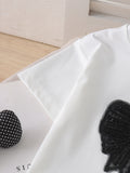 Children's clothing cross-border european and american girls white short-sleeved t-shirt + blue pants two-piece set