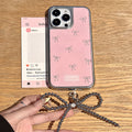 Bowknot pink iphone 16 pro max electroplated phone case, apple 15 silver edge epoxy 14 protective cover