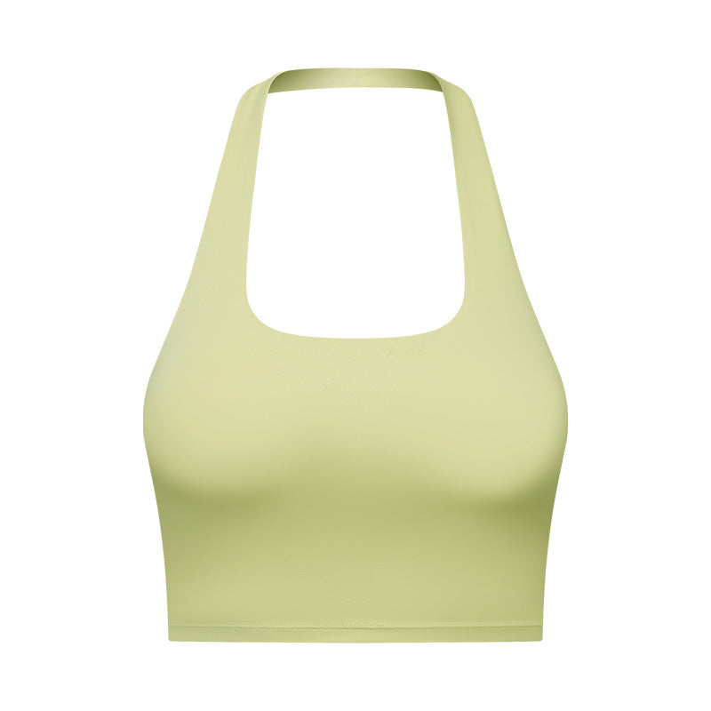 European and american new sexy halter strapless sports bra with beautiful back design - women's fashion ruched sports bra dt146