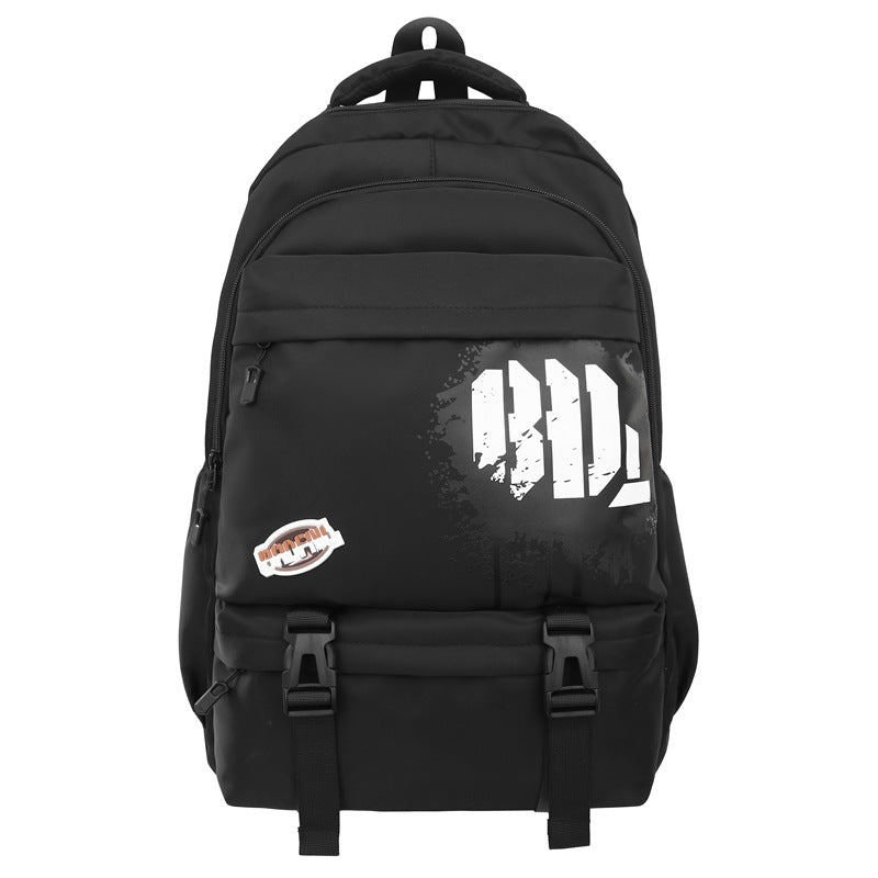 School bag girls trend junior high school high school students large capacity backpack tooling style college students computer travel backpack men