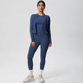 new arrival quick-dry barely-there jacket with short-sleeve yoga top set - slim-fit activewear three-piece outfit for outdoor running