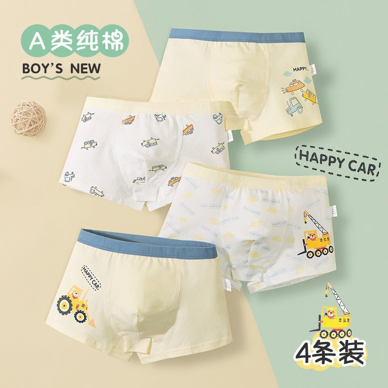 Children's underwear Class A cotton boys' underwear cartoon boxers medium and large children's baby student boxers children's underwear