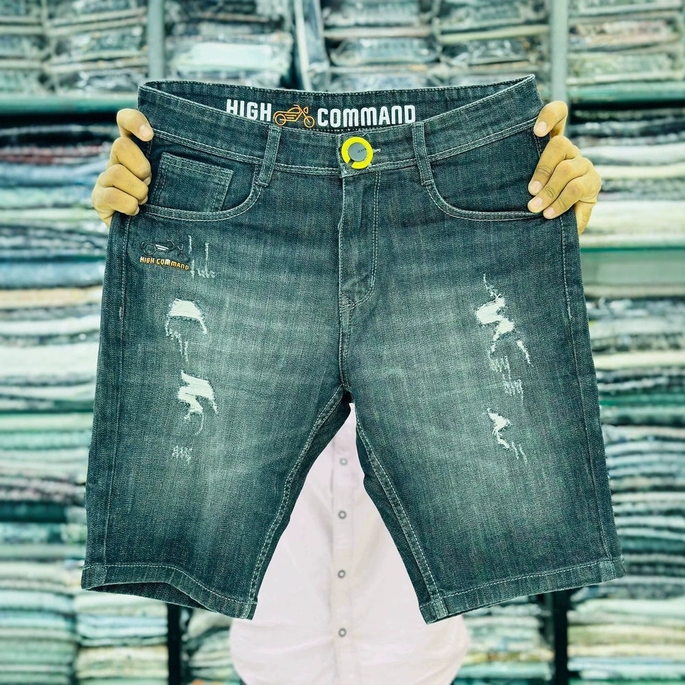 Men's denim shortsjeans men's jeans new half length ripped denim men's pants wholesale