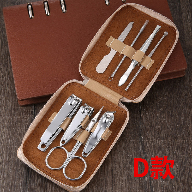 German-engineered stainless steel nail clipper set - 8 piece kit with logo, includes manicure scissors, pedicure nippers, and complete nail care beauty tools