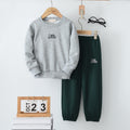 Korean style ins colorful hoodie two-piece set + solid color letter print sweatpants, unisex baby/toddler spring/autumn versatile outfit