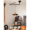 Medieval style restaurant lamp rocker lamp bauhaus chandelier walnut color retro movable dining table bar flying saucer lamp