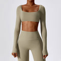European and american sexy nude feel long sleeve yoga top outdoor running sports t-shirt quick-dry compression fitness shirt 8232