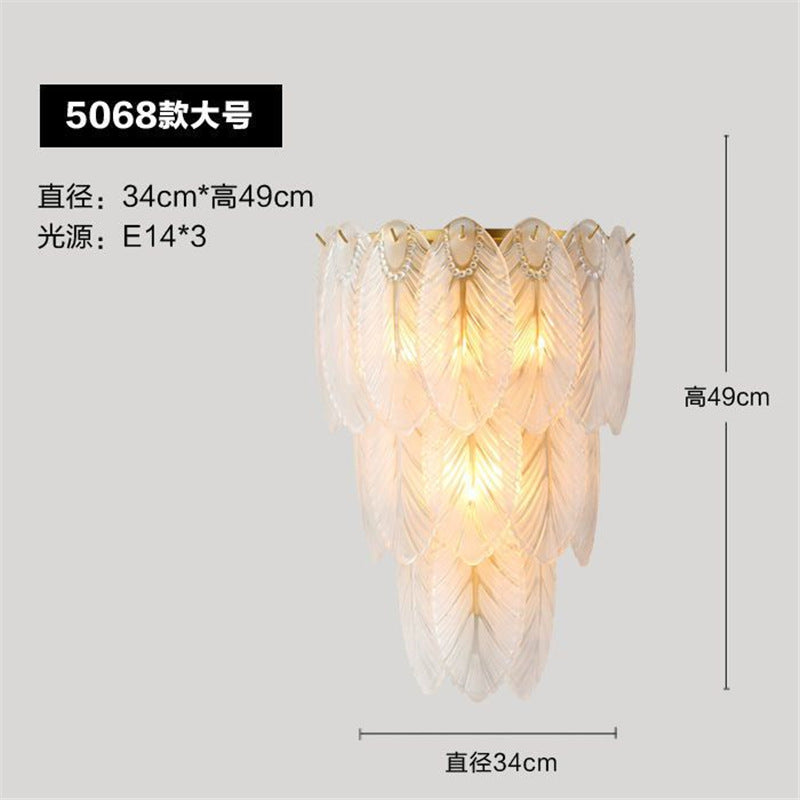 Accessible luxury style crystal wall lamp casual living room tv background wall bedroom bedside corridor aisle staircase wall lamp