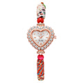 New arrivalaccessible luxury ethnic style heart-shaped quartz watch pull-out braided strap women's bracelet watch women's watch wholesale