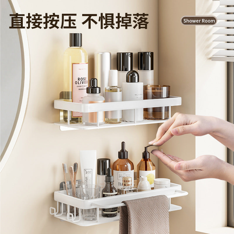 White bathroom rack No punching, wall-mounted, wall nail-free toilet, washstand, toilet, toilet storage