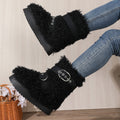 Plus size women's winter snow boots - new  collection: fleece-lined, extra thick, warm cotton shoes with non-slip soles