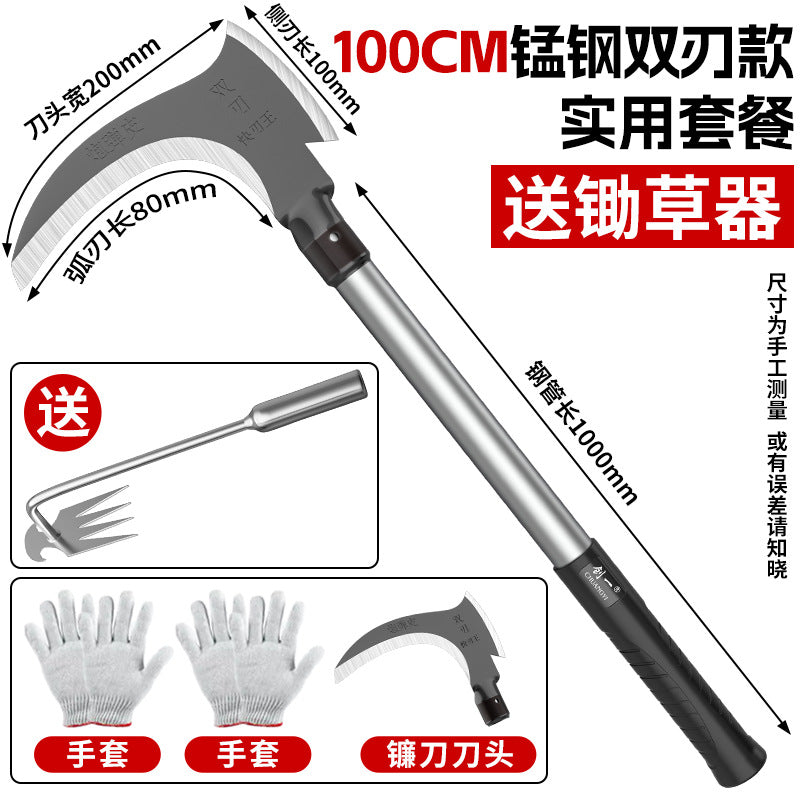 Chuangyi high manganese steel sickle agricultural grass cutting and wheat cutting special firewood cutting and pruning rice cutting tools factory direct sales