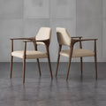Italian normcore backrest chair scandinavian solid wood leather art negotiation chair designer for home house study dining room dining chair