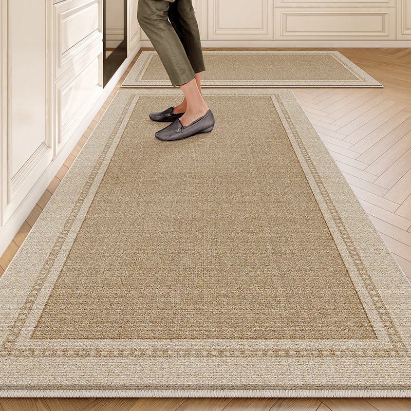 Kitchen floor mat non-slip oil-proof wipeable waterproof pure color stain-resistant mat easy-care for homethickened foot mat wholesale