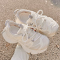 2026 spring new thick-soled height-increasing chunky sneakers for women, versatile casual athletic shoes, breathable mesh bestselling white sneakers
