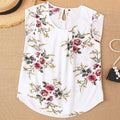 cross-border standard code new  women's casual round neck printing loose tank top