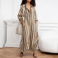 cross-border european and american women's clothing: summer dress for women, casual everyday loose striped v-neck dress