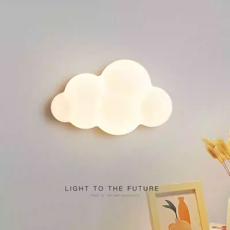 Cloud wall lamp cream style living room background wall lamp modern casualkids room led eye protection bedroom bedside lamp
