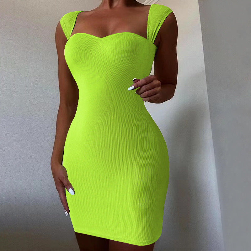 Sleeveless knitted bodycon cami dress - new autumn collection, european & american style,   women's fashion, sexy nightclub mini dress