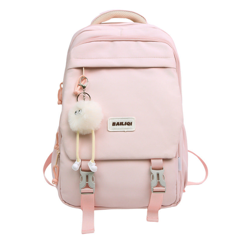 Simple solid color lightweight durable student backpack - available in small, medium, and large sizes - perfect for elementary, middle, high school, and university students