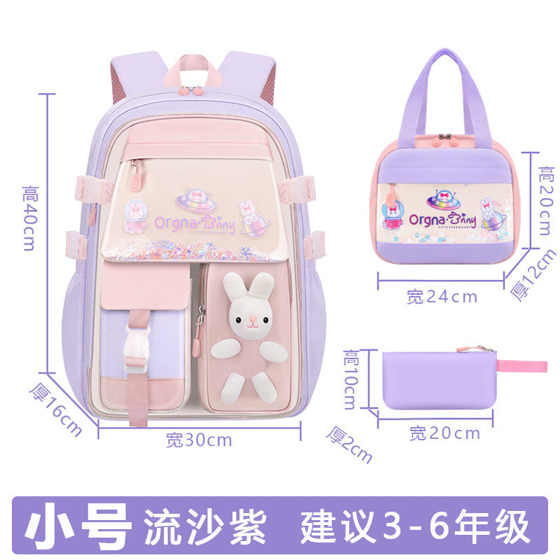 quicksand children's schoolbag for elementary school girls grades 1-3-6 cute princess reducing the burden backpack wholesale