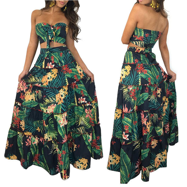 Independent Station popular classic printing skirt set multi-size one-piece hair delivery fungus edge beach skirt two-piece set