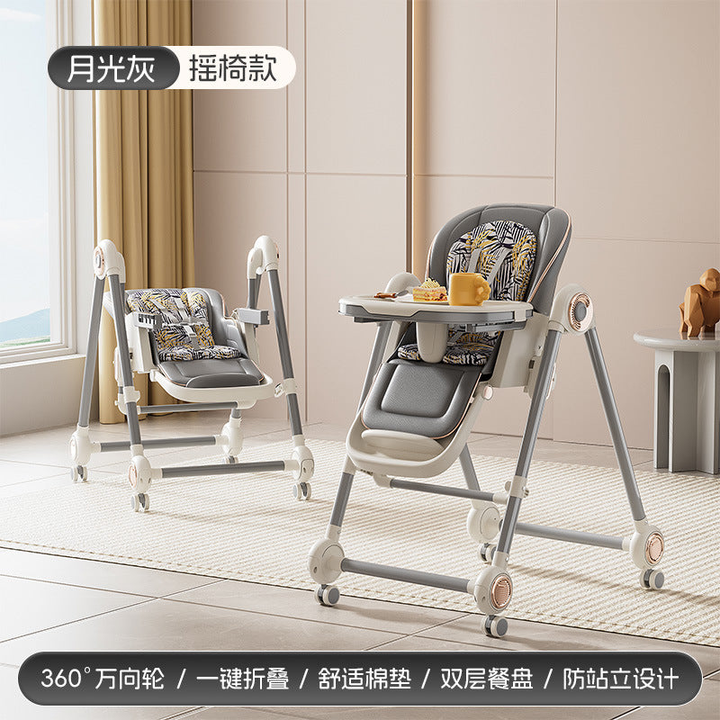 Baby high chair - portable, multifunctional dining chair for infants and toddlers - suitable for home and travel - reclining seat