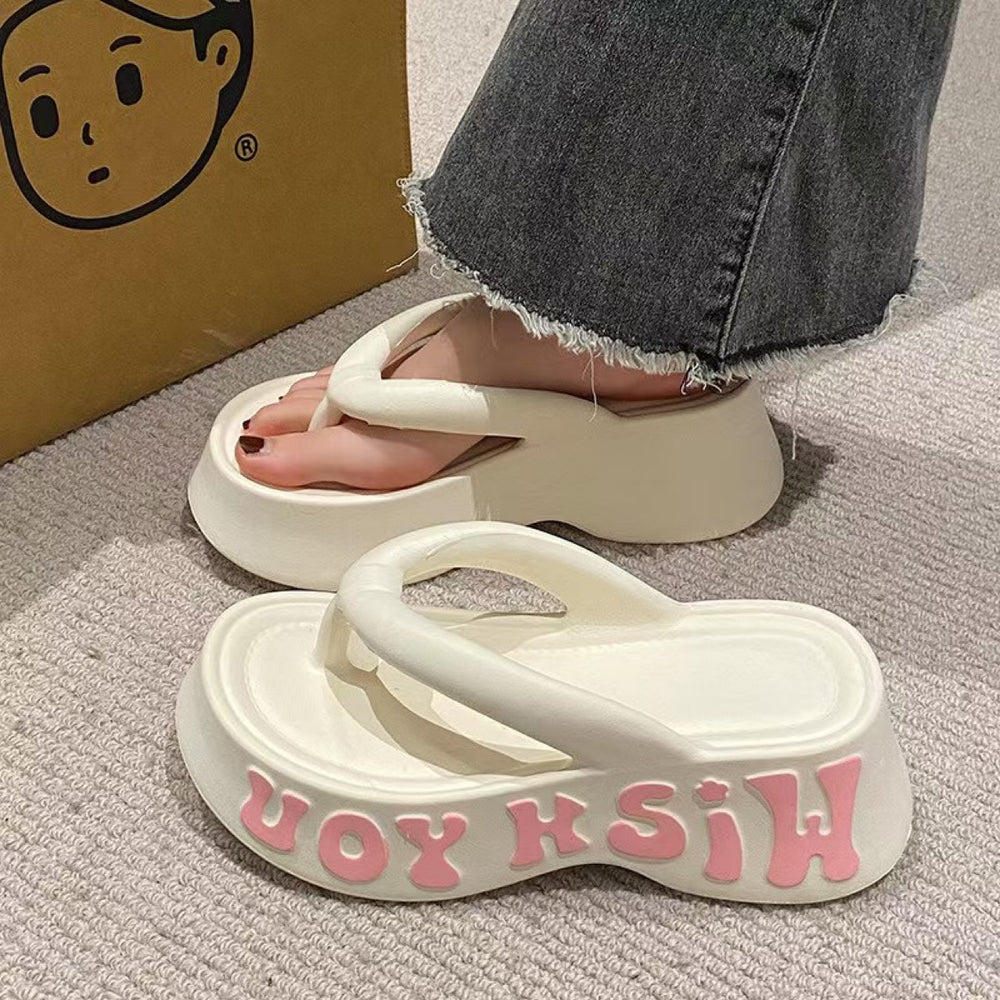 High-heeled flip-flops for women new arrivalthick soleeva slippers for women beach beach shoes for women fashion flip-flops wholesale