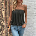 Fashionexportsummerfashioncasualpleatedtube toptopslooseeasiest for matchsilmslimming lookstrapless vest