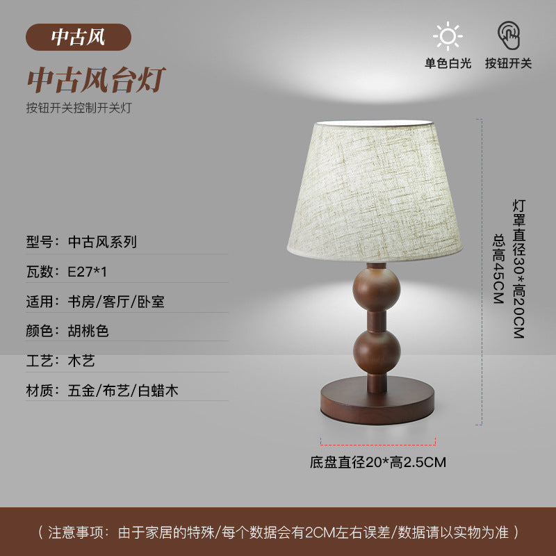 [Strict selection] American retro desk lamp bedside lamp antique master bedroom atmosphere high-end ash wood Chinese study