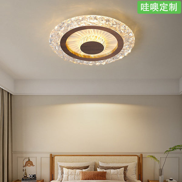 [Wow] Minimalist medieval lamp ceiling light 2025 new American retro walnut super bright eye protection room light