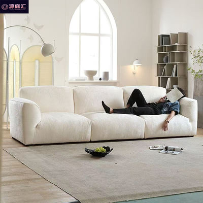 Fabric sofa italian style minimalist living room small apartment minimalist big black cow chenille velvet sofa straight row modular sofa