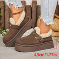 Wholesale women's plus size chunky sole snow boots -  winter new arrival, fleece-lined, extra thick, warm, furry trim cotton boots