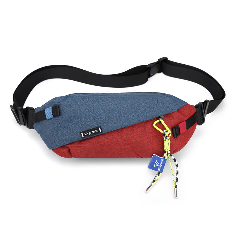 New Hong Kong wind locomotive color matching cycling bag outdoor travel fanny pack versatile mobile phone messenger bag travel commuter fanny pack