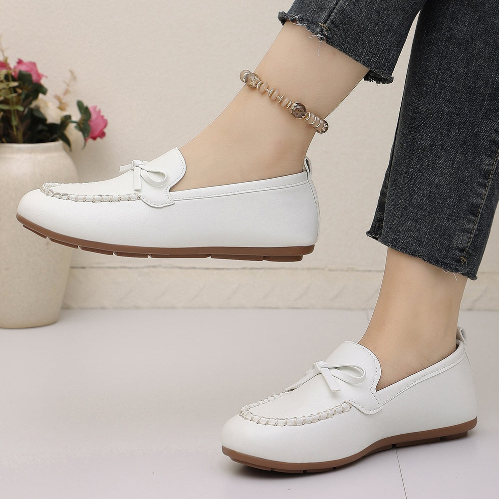 Exportplus size loafers independent station hot style  spring autumnew arrivalbows slip-on flats beanie shoes
