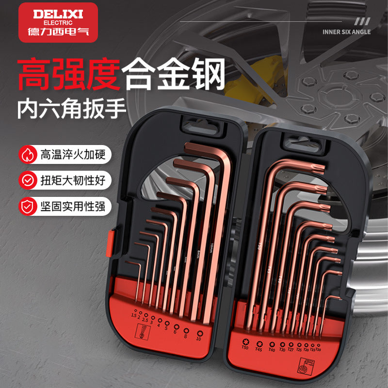 Delixi Electric hexagonal wrench set, a box of hexagonal nuts, wrench hexagonal screws wholesale