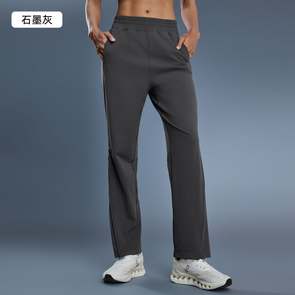 Women's casual sports pants - solid color, versatile, lightweight, breathable, zippered cuffs, convertible style, fitness running trousers d25174