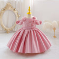 New wholesale women's dress puffy wedding dress satin flower performance girl dress princess dress kid dress